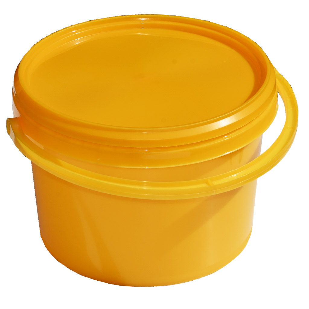 Secchiello per miele in plastica 4 kg giallo
