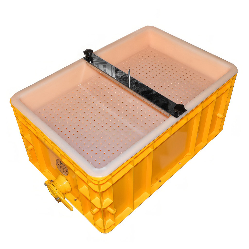 Vassoio per disopercolatura con supporto Mellarius - vasca in plastica - acciaio inox