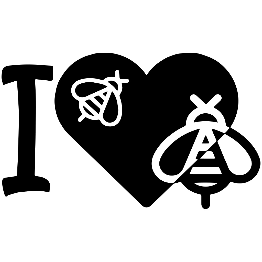 Adesivo I love bees - nero