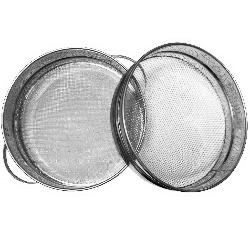 Filtro (setaccio) doppio rotondo in acciaio inox 23 cm con manici