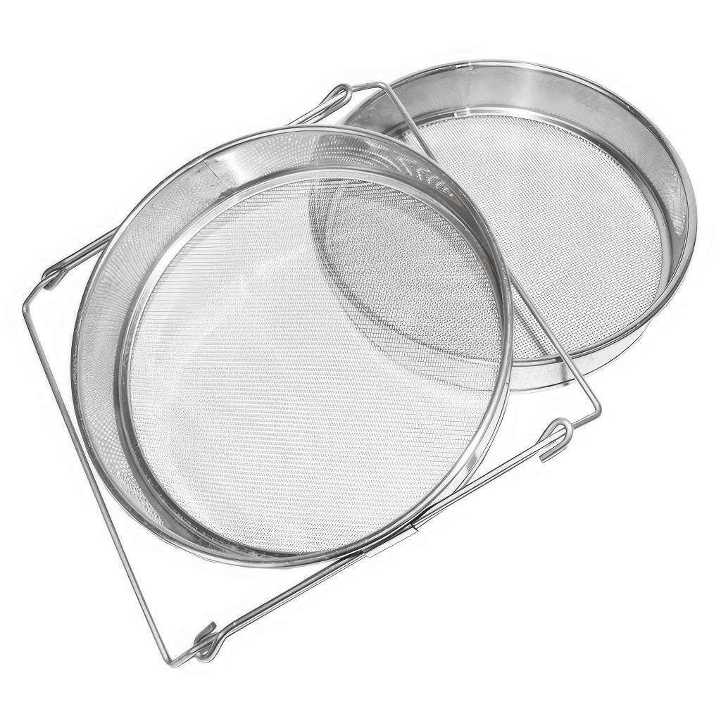 Doppio filtro (setaccio) in acciaio inox 24 cm con impugnature DE 4