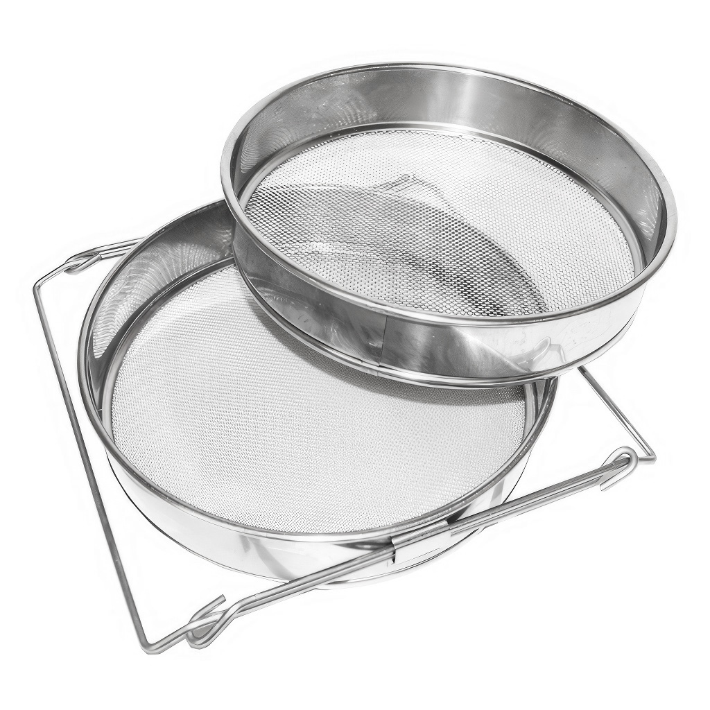 Doppio filtro (setaccio) in acciaio inox 24 cm con impugnature DE 4