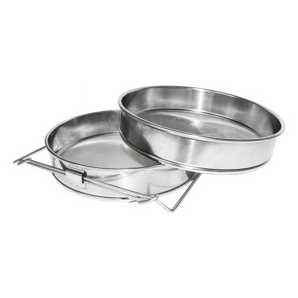 Doppio filtro (setaccio) in acciaio inox 24 cm con impugnature DE 4