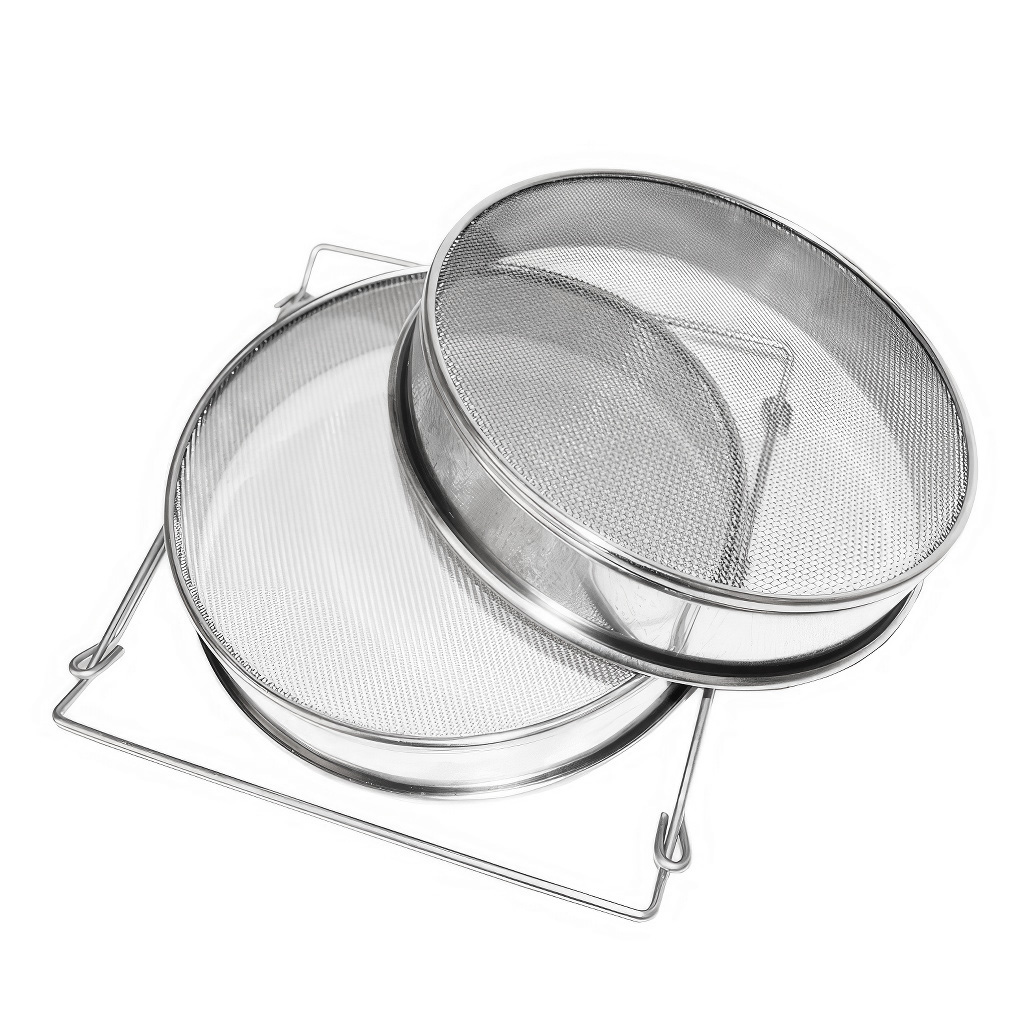 Doppio filtro (setaccio) in acciaio inox 24 cm con impugnature DE 4
