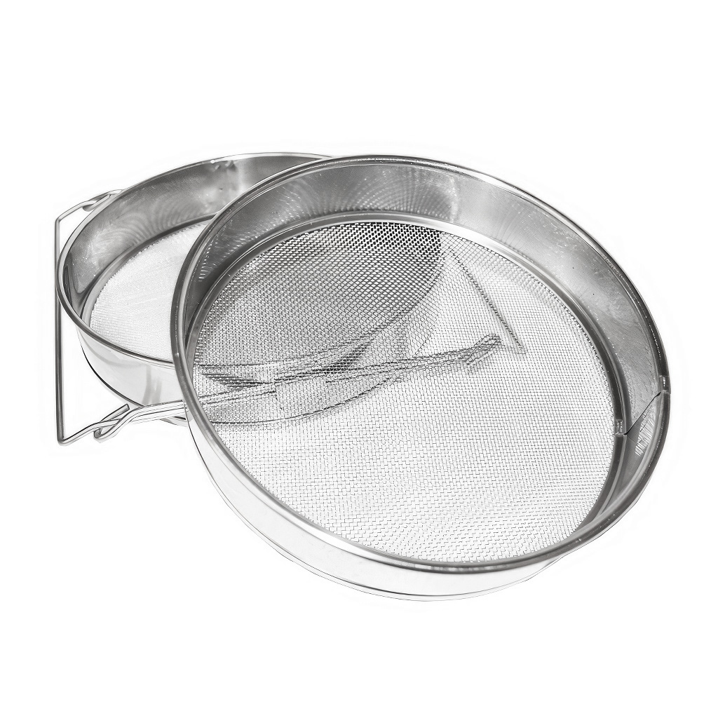 Doppio filtro (setaccio) in acciaio inox 24 cm con impugnature DE 4