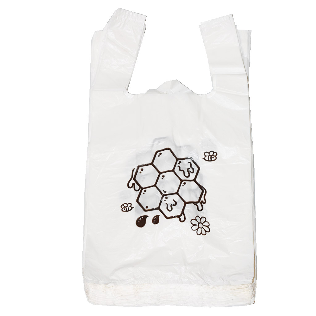 Sacchetti di plastica con manici - favo - 22 x 38 cm - 200 pezzi