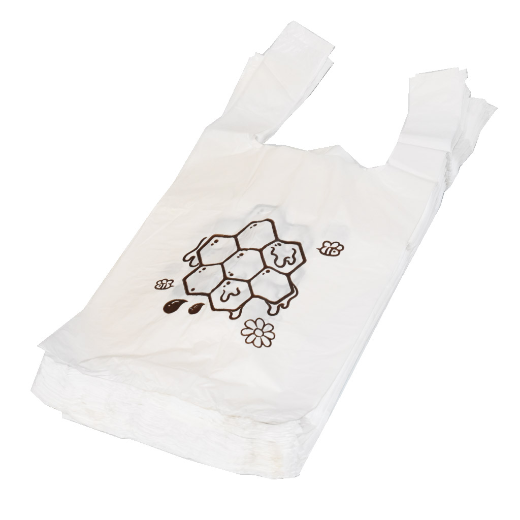 Sacchetti di plastica con manici - favo - 22 x 38 cm - 200 pezzi