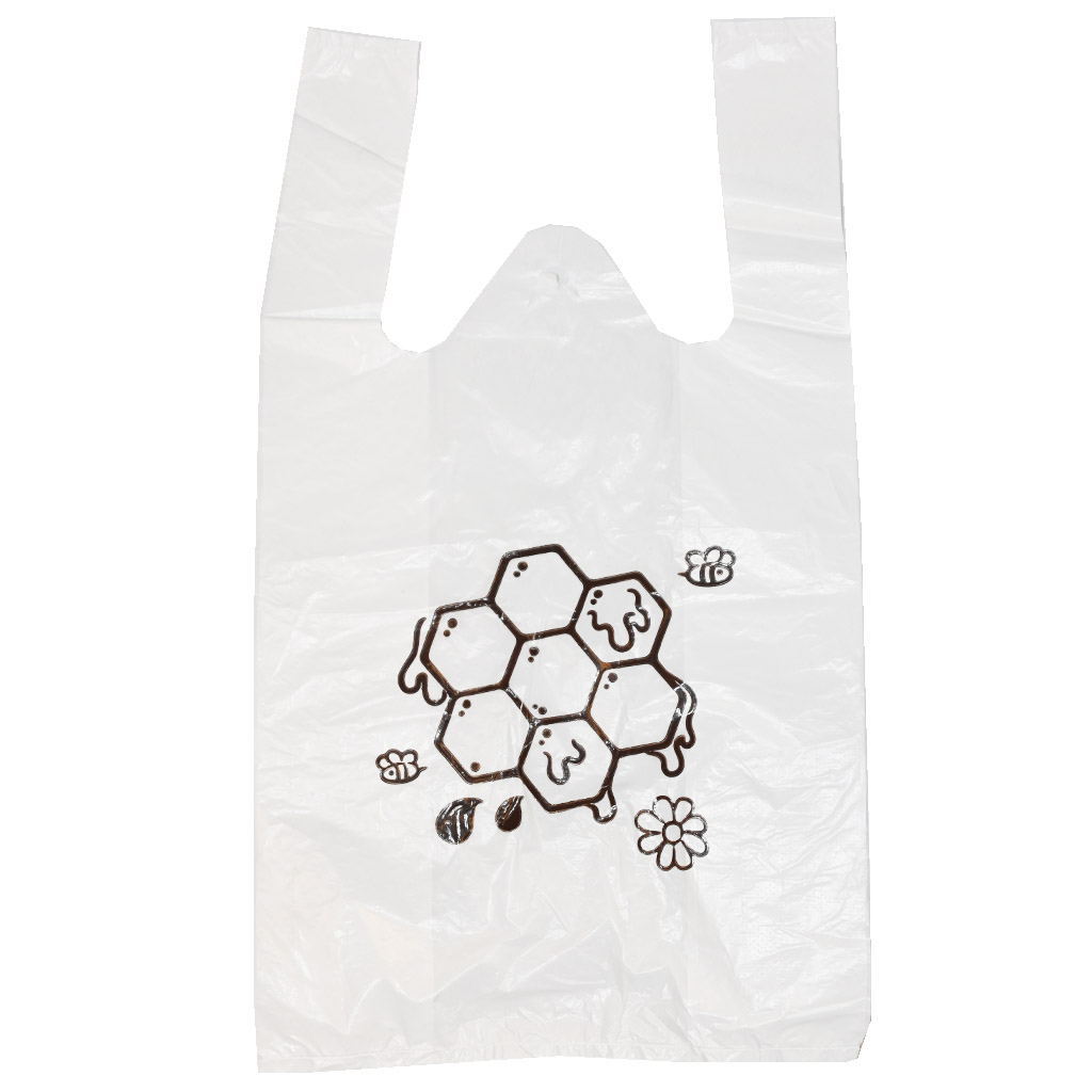 Sacchetti di plastica con manici - favo - 22 x 38 cm - 200 pezzi