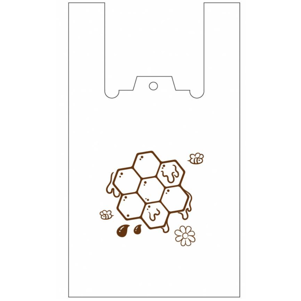 Sacchetti di plastica con manici - favo - 22 x 38 cm - 200 pezzi