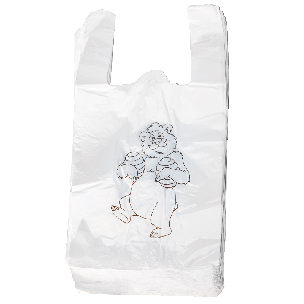 Sacchetti di plastica con manici - orsetto - 22 x 38 cm - 200 pezzi