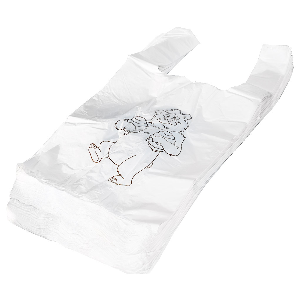 Sacchetti di plastica con manici - orsetto - 22 x 38 cm - 200 pezzi