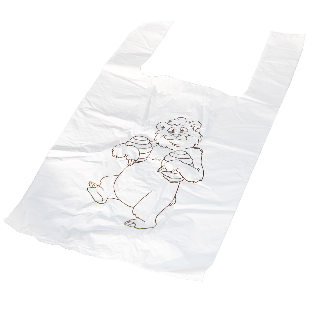 Sacchetti di plastica con manici - orsetto - 22 x 38 cm - 200 pezzi