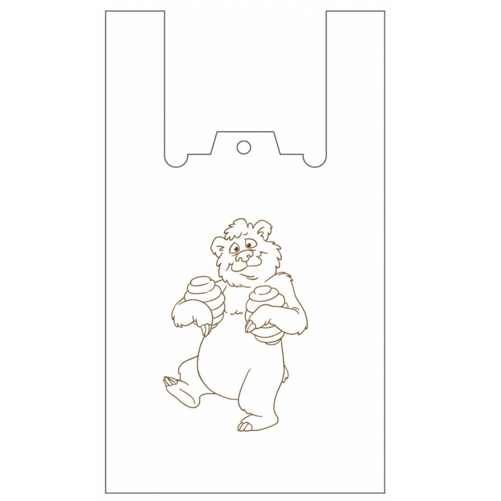 Sacchetti di plastica con manici - orsetto - 22 x 38 cm - 200 pezzi