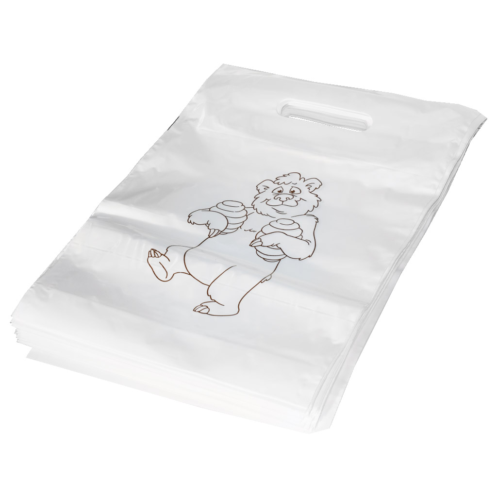 Sacchetti di plastica con orso 30×35 cm - 50 pezzi