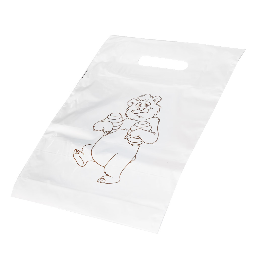 Sacchetti di plastica con orso 30×35 cm - 50 pezzi
