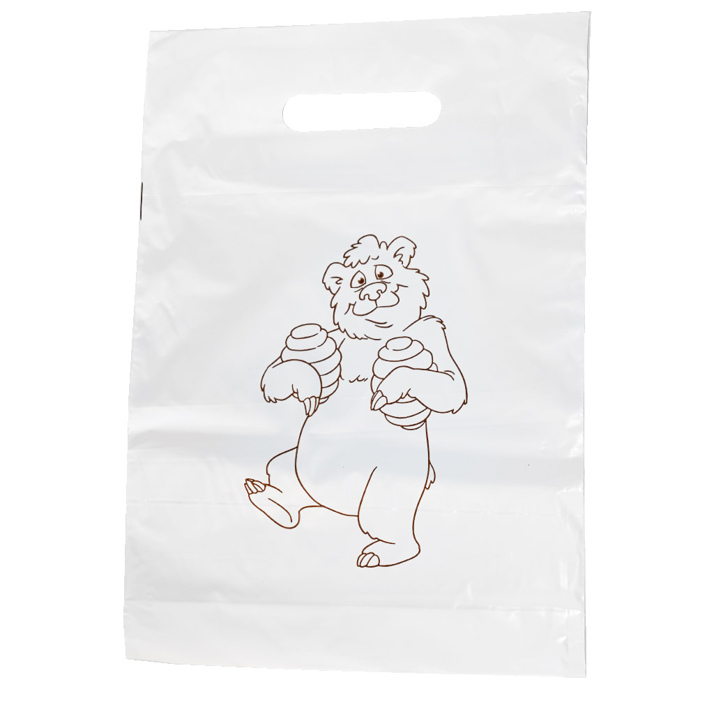 Sacchetti di plastica con orso 30×35 cm - 50 pezzi