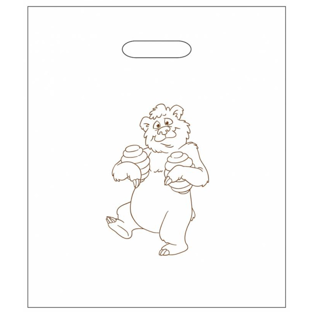 Sacchetti di plastica con orso 30×35 cm - 50 pezzi