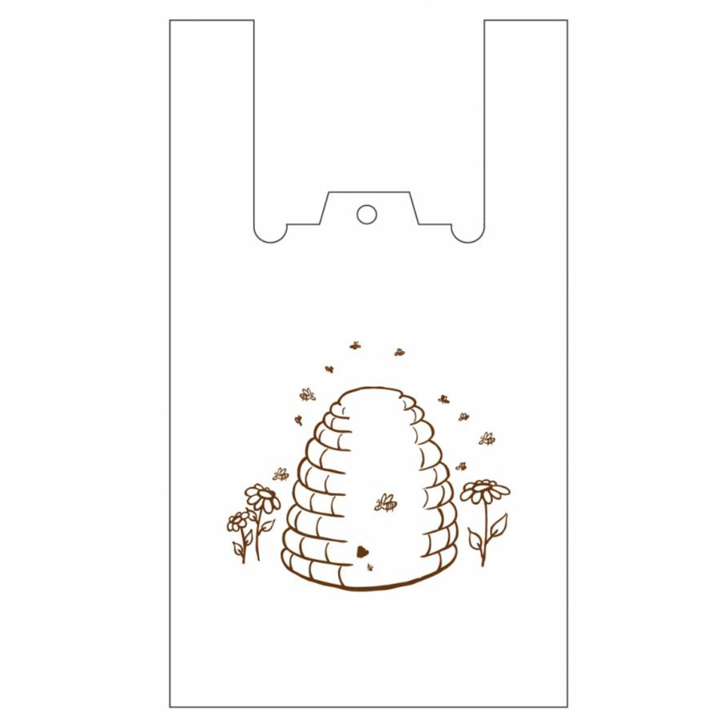 Sacchetti di plastica con manici - con arnia - 22 x 38 cm - 200 pezzi