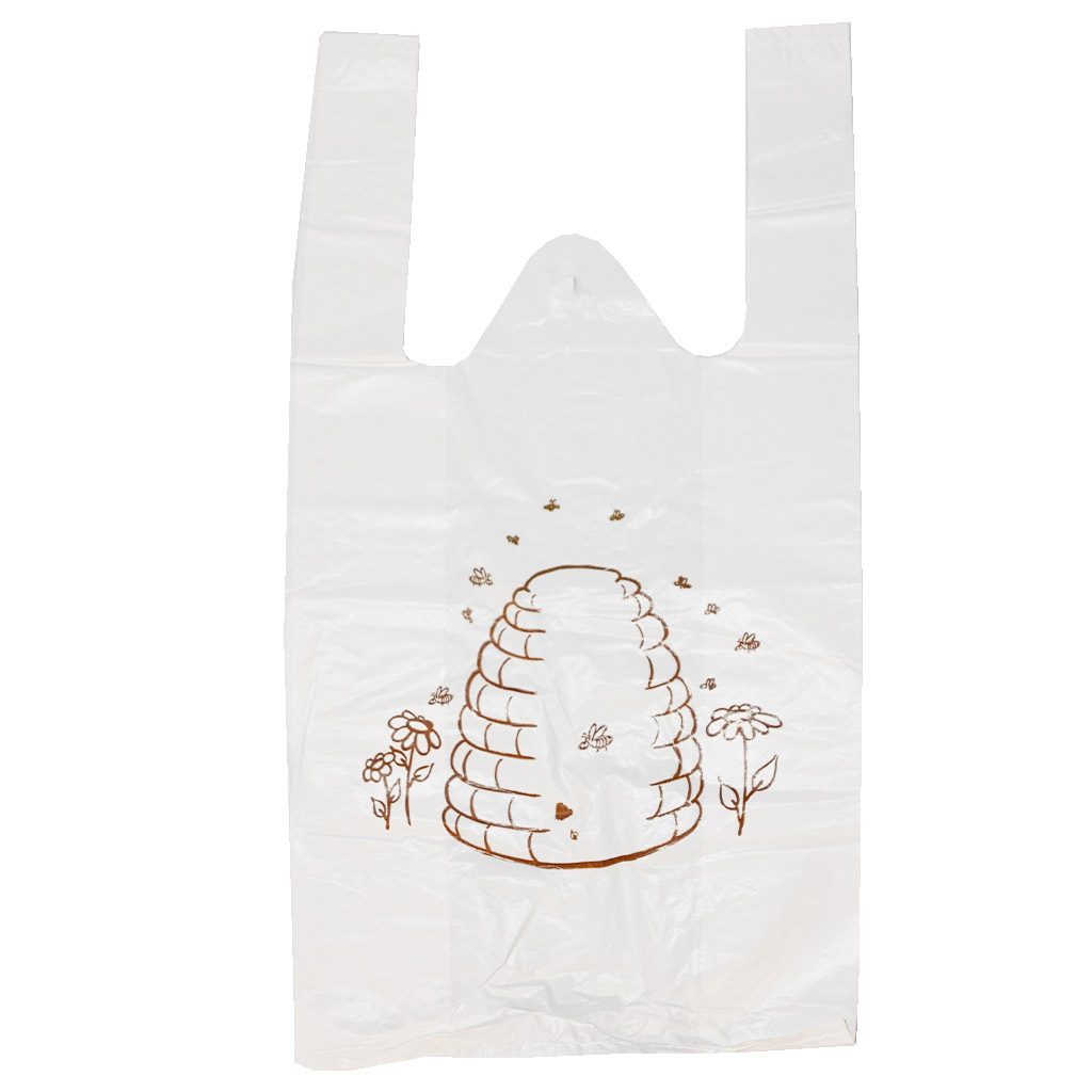 Sacchetti di plastica con manici - con arnia - 22 x 38 cm - 200 pezzi