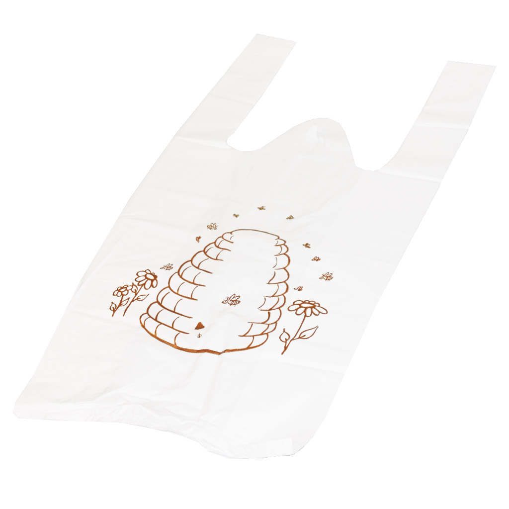 Sacchetti di plastica con manici - con arnia - 22 x 38 cm - 200 pezzi