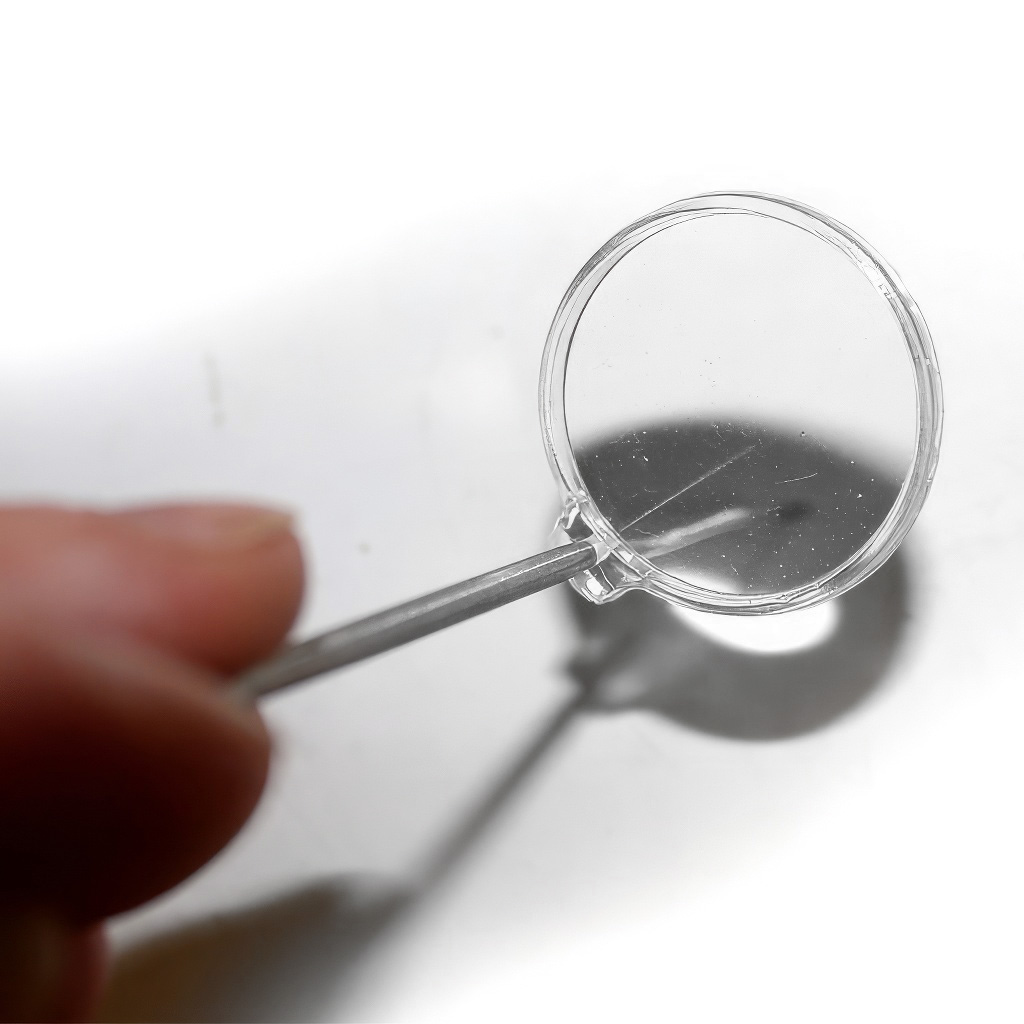 Coglilarva in acciaio inox con lente d'ingrandimento