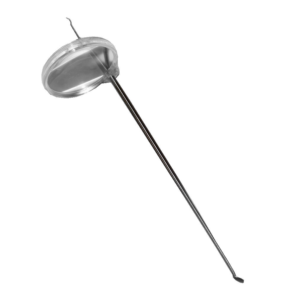 Coglilarva in acciaio inox con lente d'ingrandimento