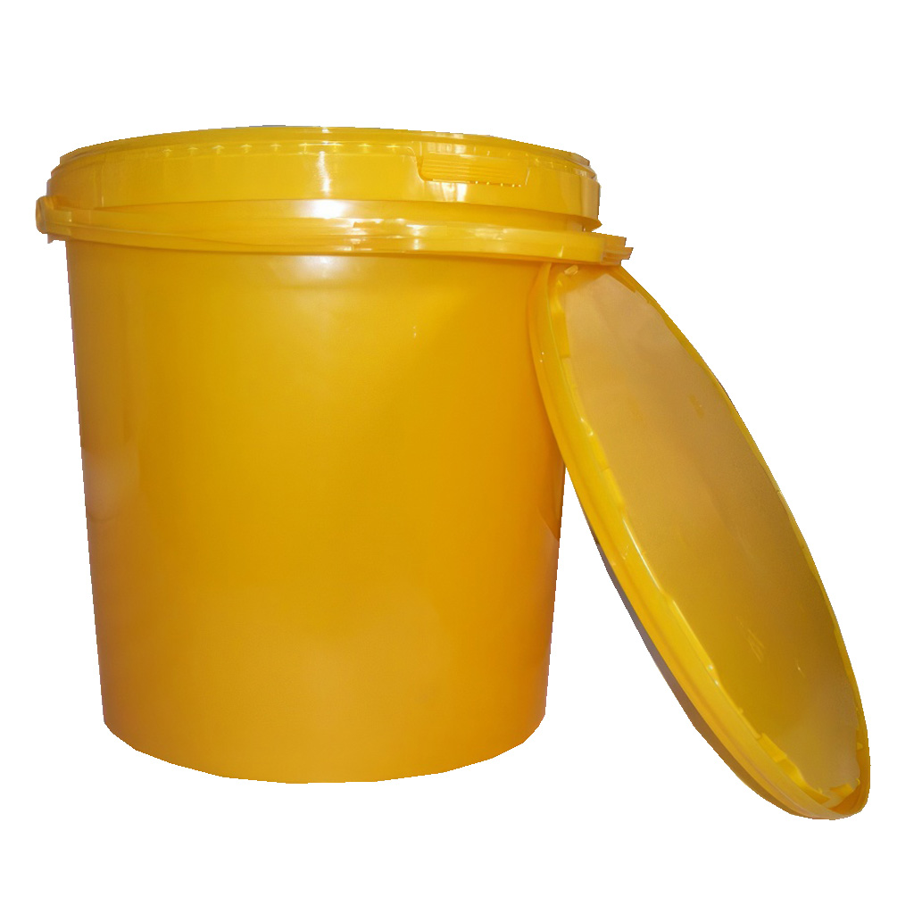 Contenitore per miele in plastica 25 kg giallo