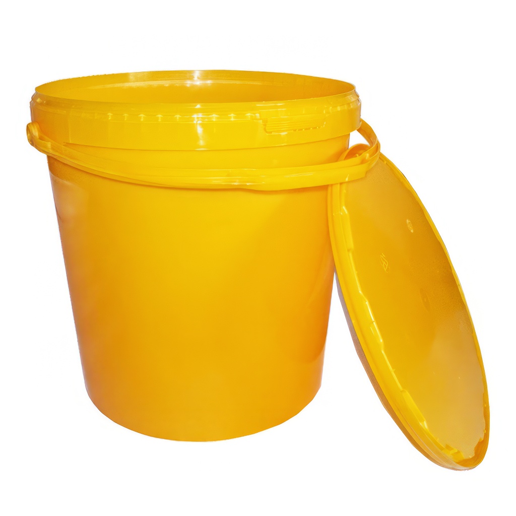 Contenitore per miele in plastica 25 kg giallo