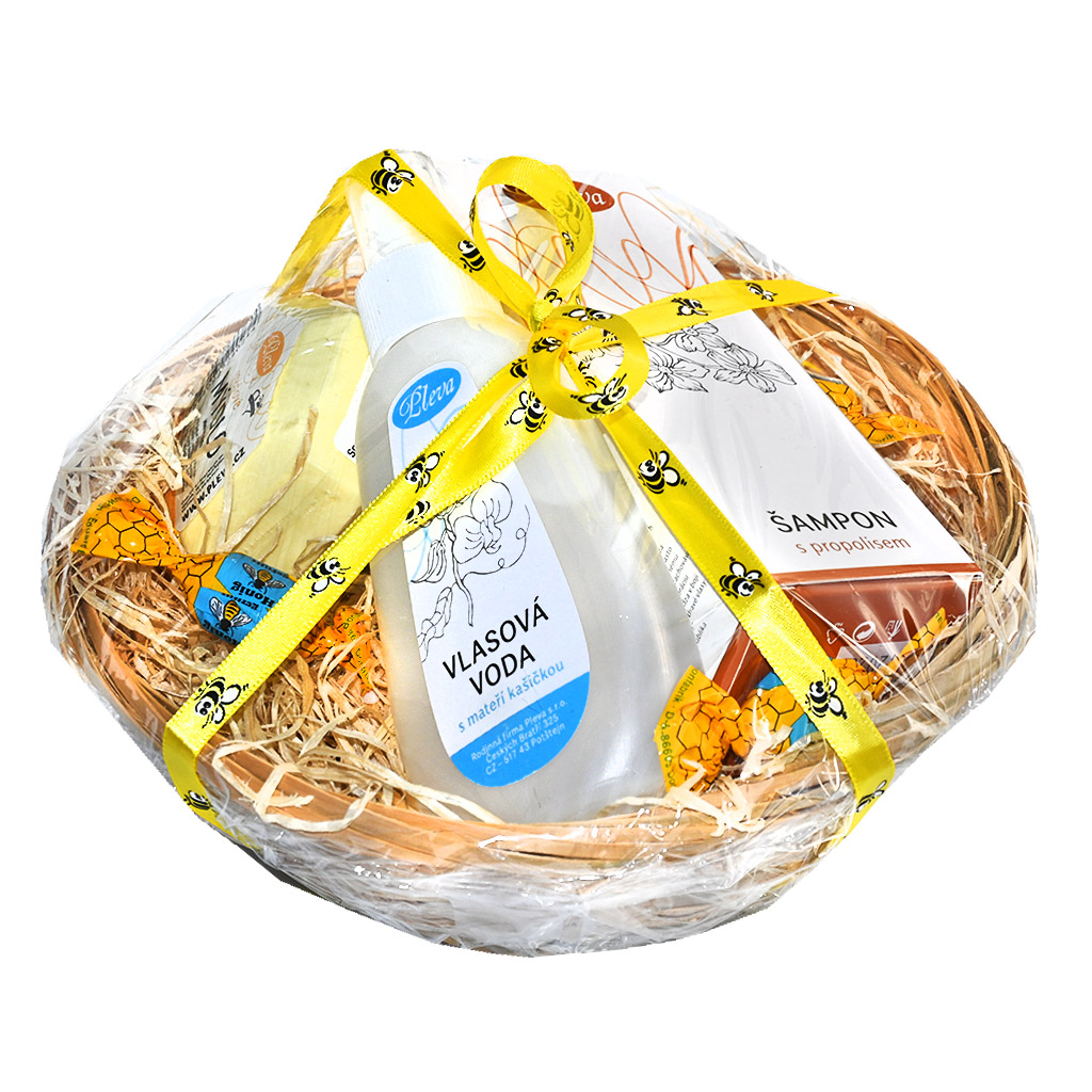 Cestino regalo Pleva con cosmetico per capelli