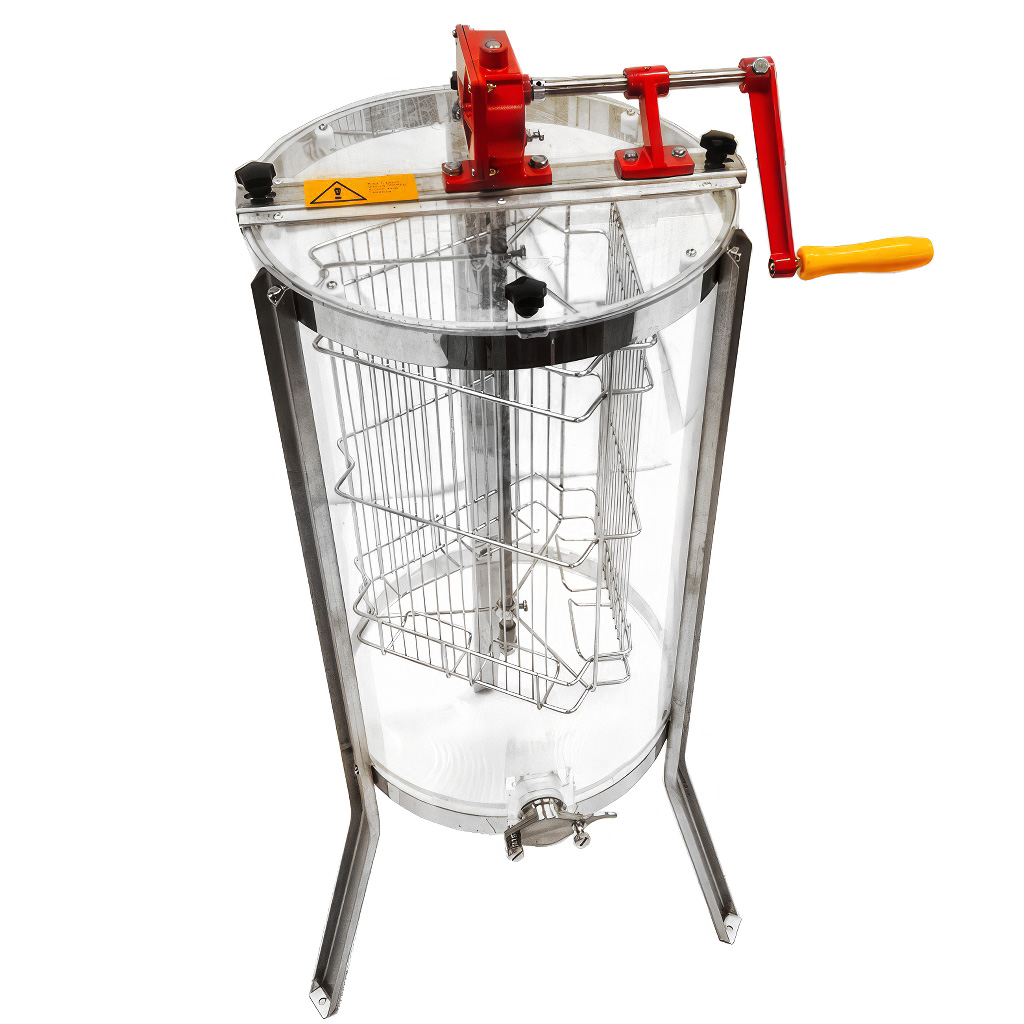 Smielatore Mellarius ProLine trasparente 3 favi manuale con manovella grande P40