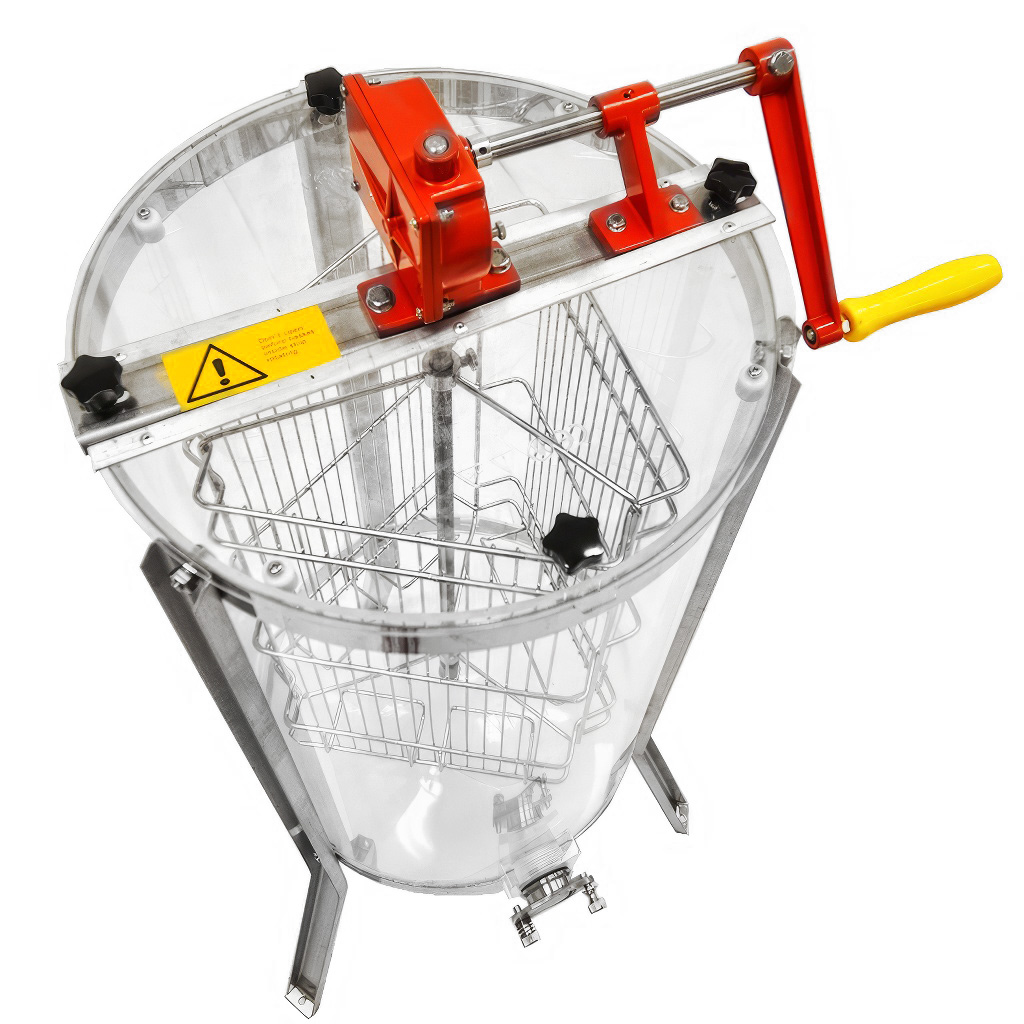 Smielatore Mellarius ProLine trasparente 3 favi manuale con manovella grande P40