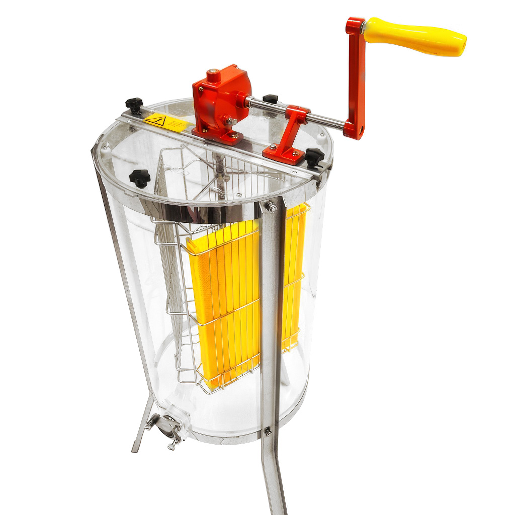 Smielatore Mellarius ProLine trasparente 3 favi manuale con manovella grande P40