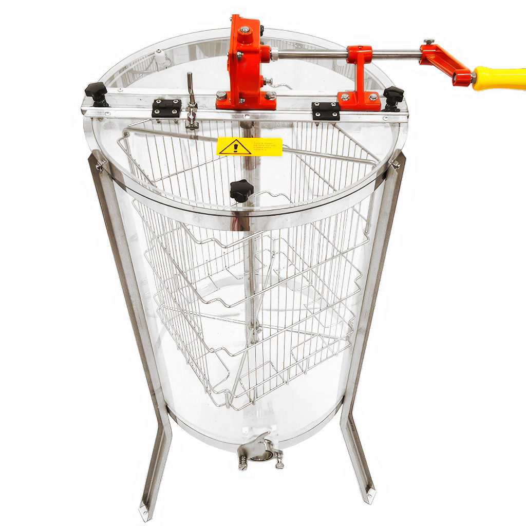 Smielatore Mellarius ProLine trasparente 4 favi manuale con manovella grande P45