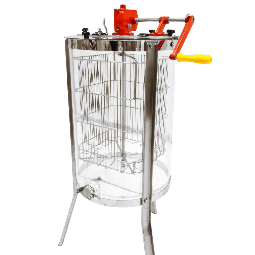 Smielatore Mellarius ProLine trasparente 4 favi manuale con manovella grande P45