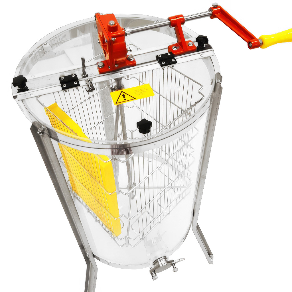 Smielatore Mellarius ProLine trasparente 4 favi manuale con manovella grande P45