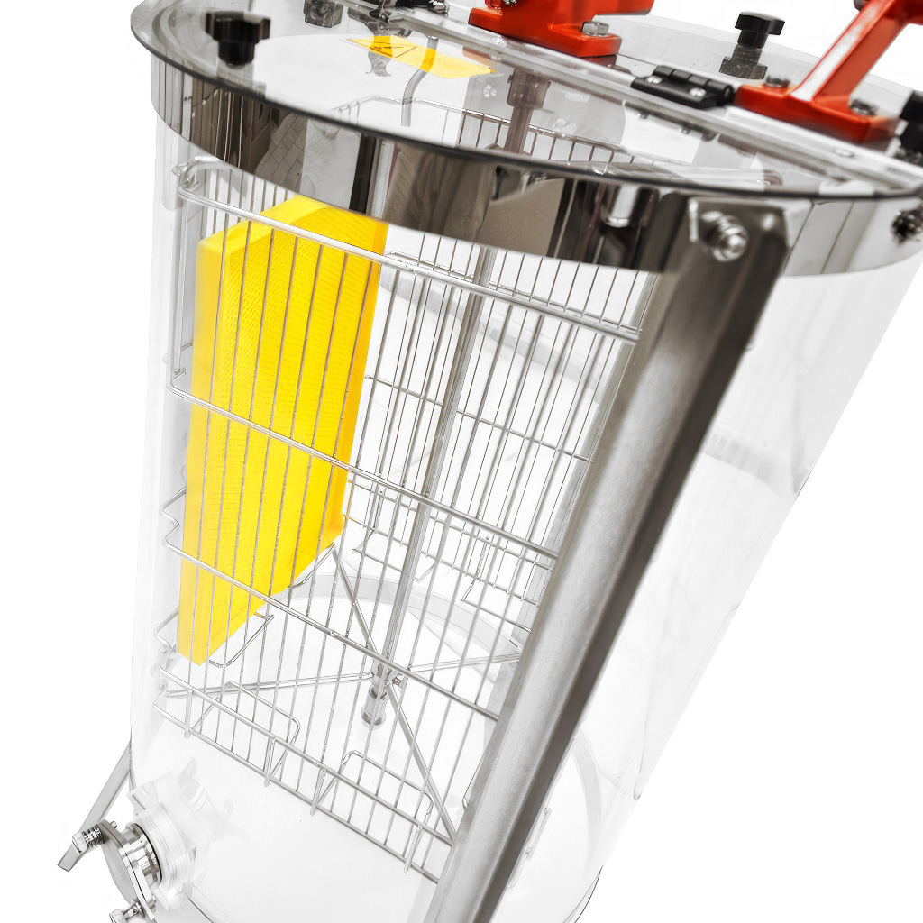 Smielatore Mellarius ProLine trasparente 4 favi manuale con manovella grande P45