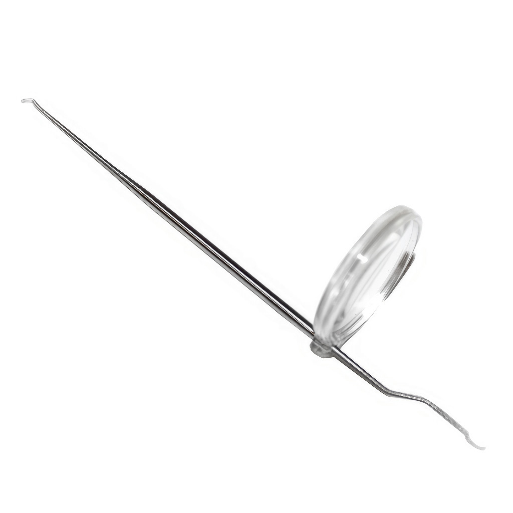 Coglilarva in acciaio inox con lente d'ingrandimento