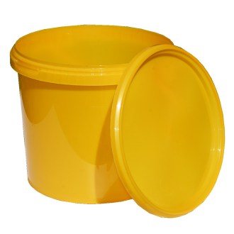 Secchiello per miele in plastica 7 kg giallo