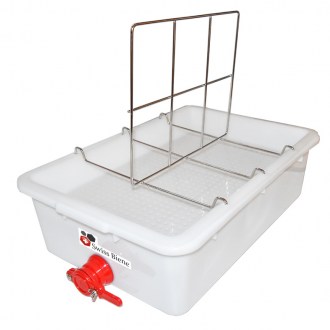 Vassoio per disopercolatura Mellarius - 2 telaini - vasca in plastica - acciaio inox