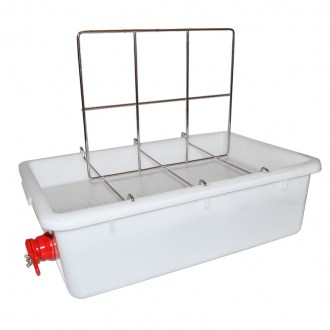 Vassoio per disopercolatura Mellarius - 2 telaini - vasca in plastica - acciaio inox
