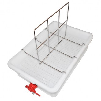 Vassoio per disopercolatura Mellarius - 2 telaini - vasca in plastica - acciaio inox