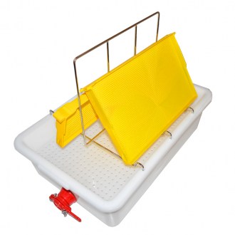 Vassoio per disopercolatura Mellarius - 2 telaini - vasca in plastica - acciaio inox