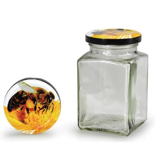 Vasetto quadrato con coperchio ape 260 ml (TO 58)