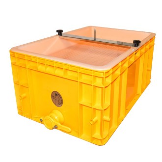 Vassoio per disopercolatura con supporto Mellarius - vasca in plastica - acciaio inox