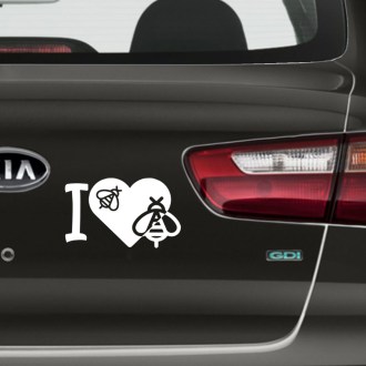 Adesivo I love bees - bianco