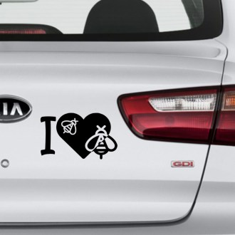 Adesivo I love bees - nero