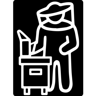 Adesivo apicoltore con arnia - bianco