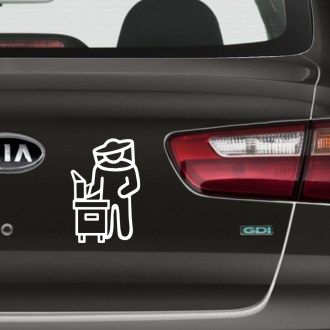 Adesivo apicoltore con arnia - bianco