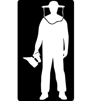 Adesivo apicoltore con affumicatore - bianco
