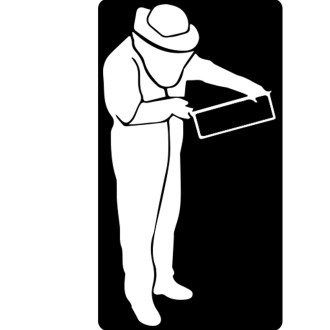 Adesivo apicoltore con cornice - bianco